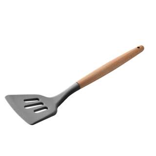 BEST Choice Wooden Handles Silicone Slotted Spatula