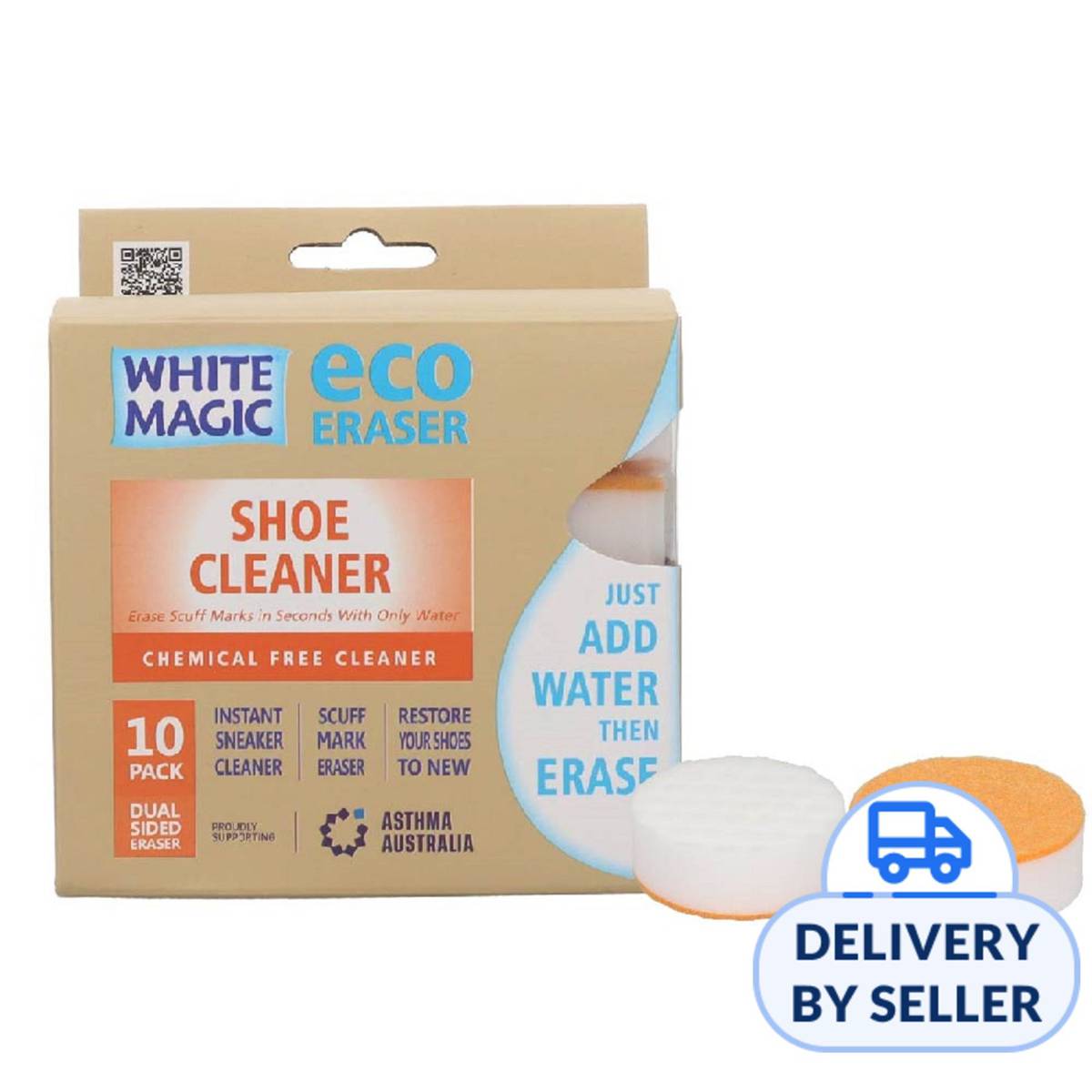 White Magic Eco Eraser Shoe Cleaner Eraser Sponge Dual Sided NTUC FairPrice