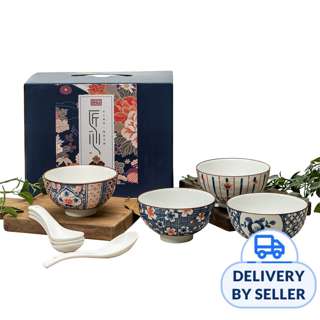 Table Matters Bloom Assorted 4.5inch Set of 4 Rice Bowl