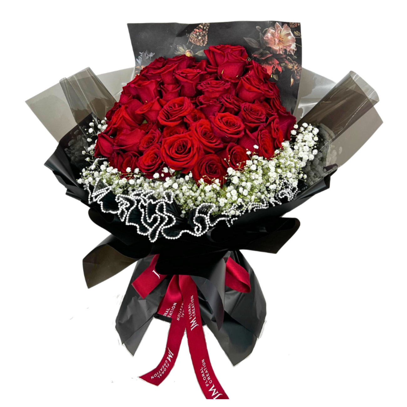 JM Flower Faye Bouquet (50 Premium Ecuador Roses)