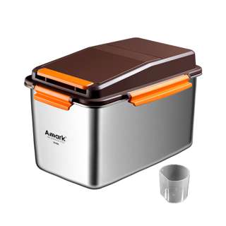 Amark Kitchen Collection S/S Rice Stocker w/Flip Top Lid 10kg Amark Kitchen Collection S/S Rice Stocker w/Flip Top Lid 10kg