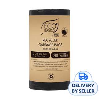 White Magic Eco Basics Recycled Garbage Bin Bags-Medium 20L