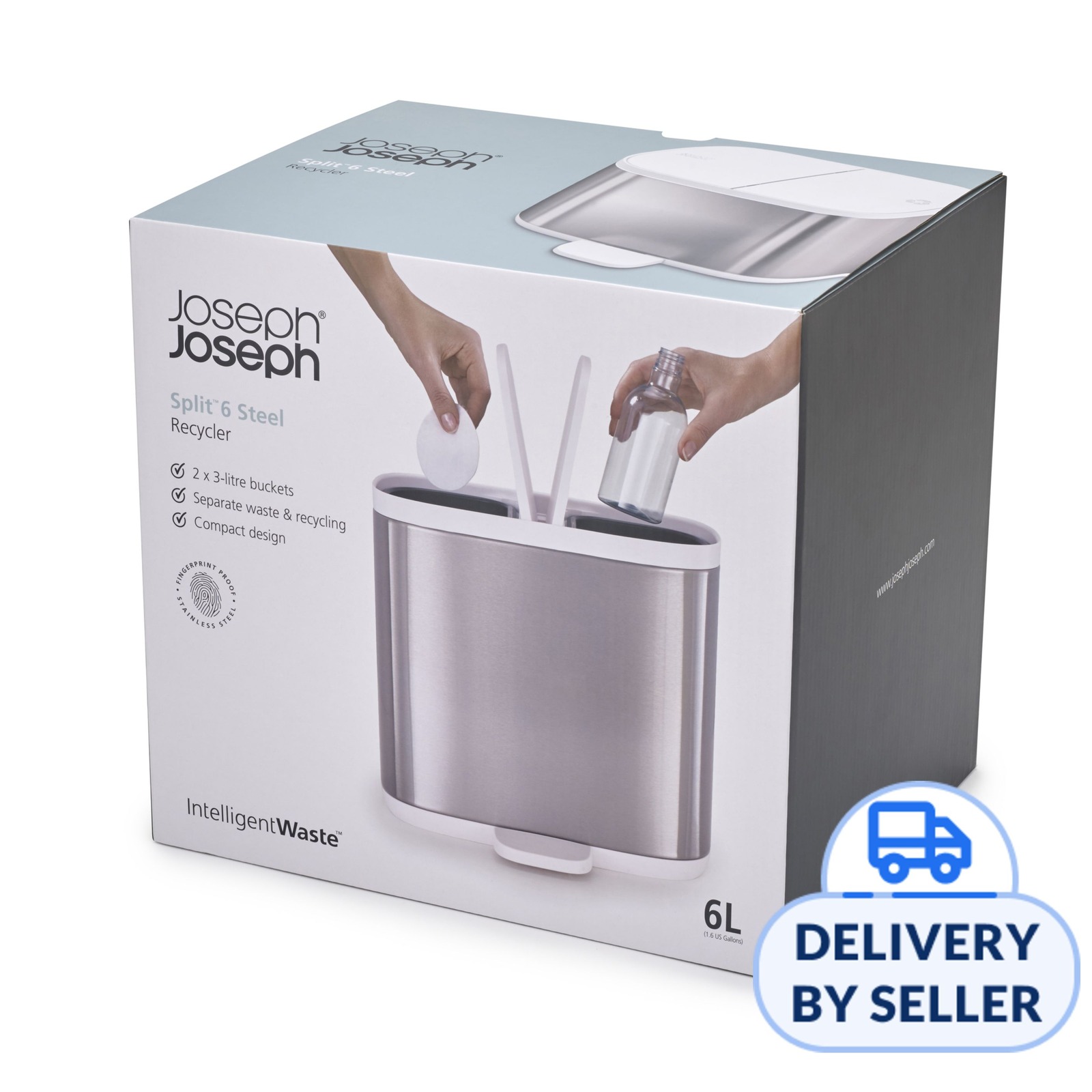 Joseph Joseph Split Steel Recycler Waste Bin NTUC FairPrice