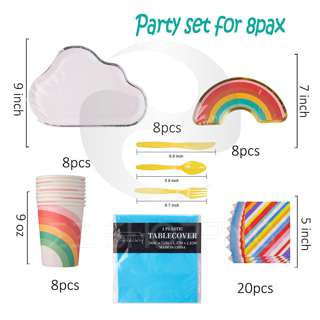 Ez Disposable Party Tableware Cutlery Set - Rainbow