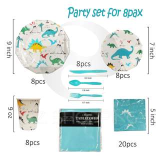 Ez Disposable Party Tableware Cutlery Set - Jungle Dino