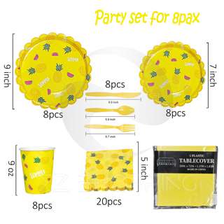 Ez Disposable Party Tableware Cutlery Set - Pineapple