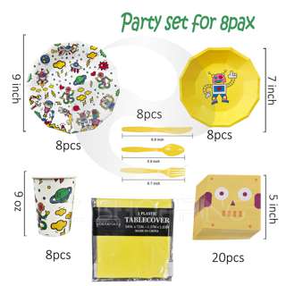 Ez Disposable Party Tableware Cutlery Set - Robotic