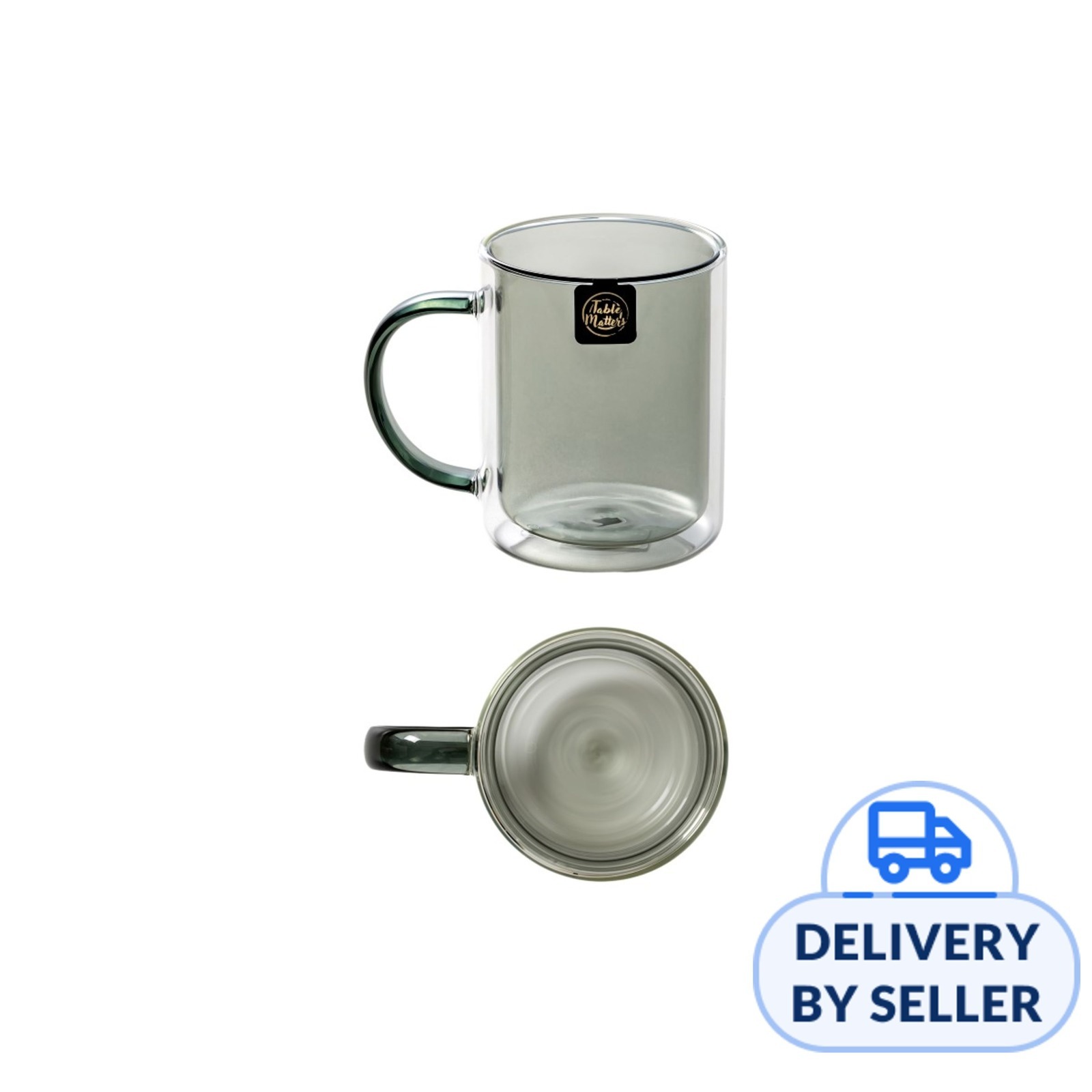 Table Matters TAIKYU Grey Tint Double Wall Drinking Mug-350ml