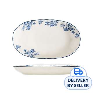 Table Matters Gamma Blue - 12 inch Oval Shaped Plate