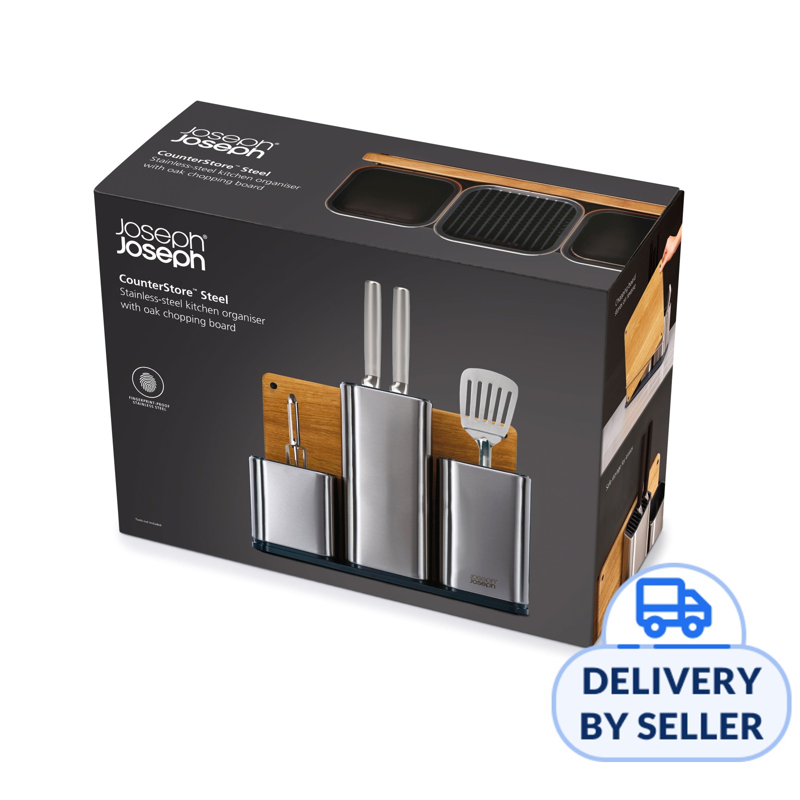 Joseph Joseph Stainless Steel Kitchen Oak with Chopping Board NTUC