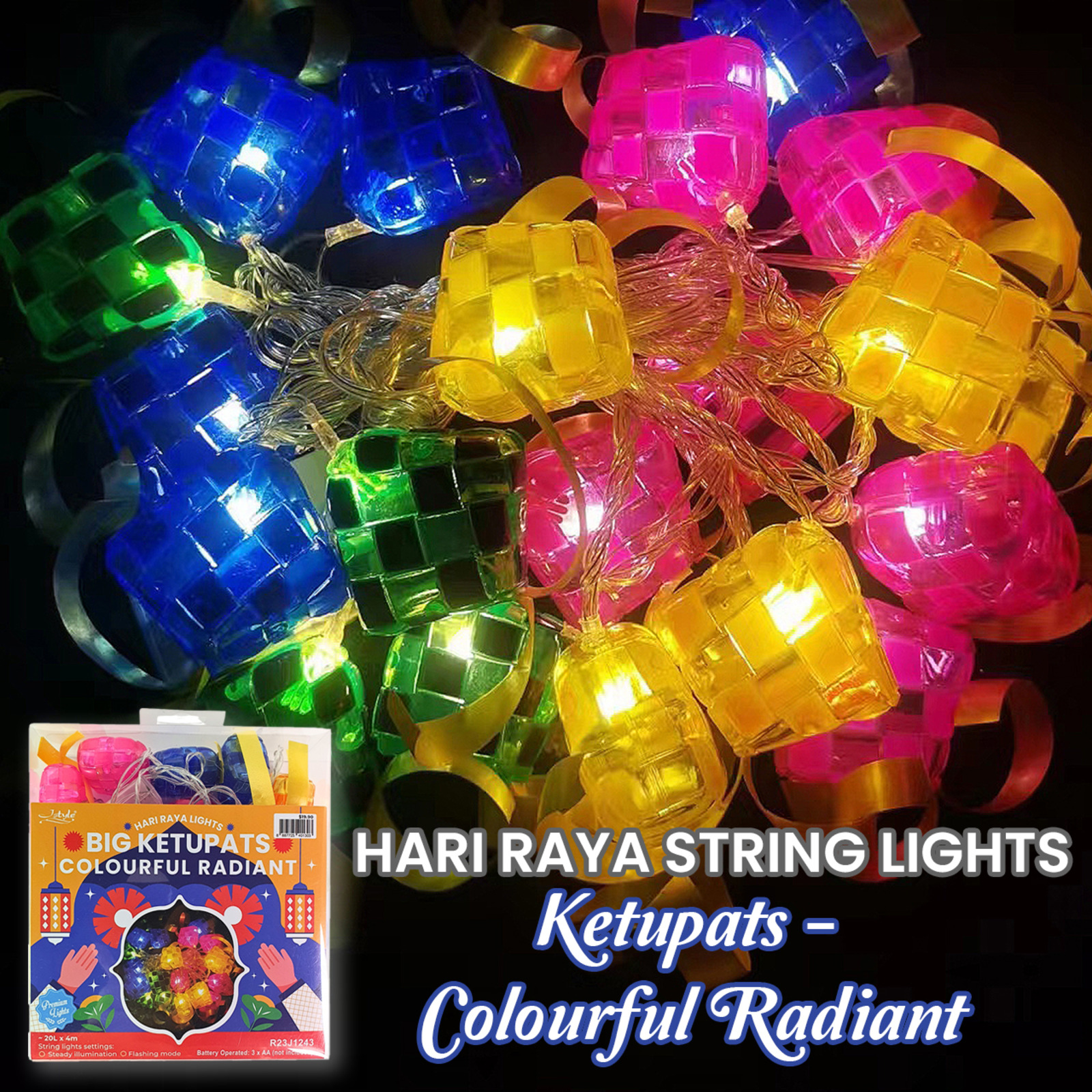 Jstyle Hari Raya Lights, Colourful Ketupats