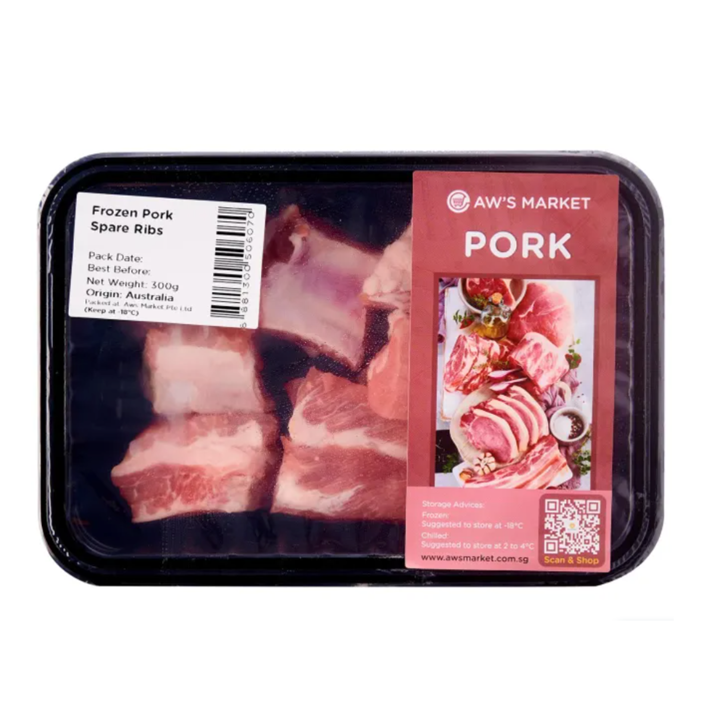 Aw's Market Frozen Pork Spare Ribs