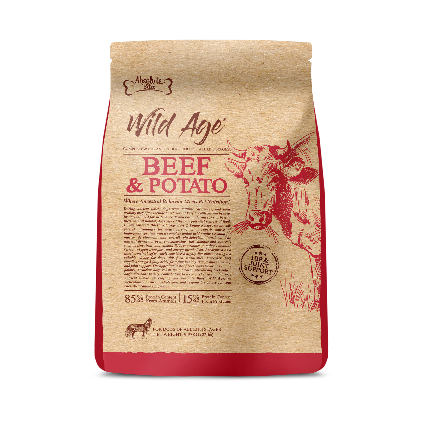 Absolute Bites Wild Age Dry Dog Food Beef Potato | NTUC FairPrice