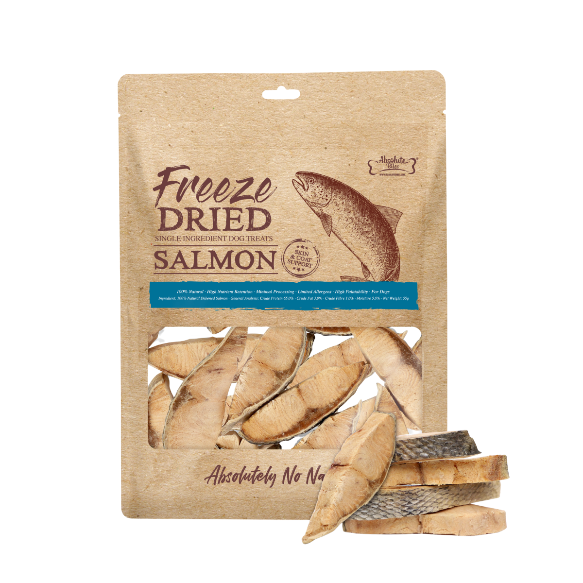 Absolute Bites Freeze Dried Treats For Dogs - Salmon