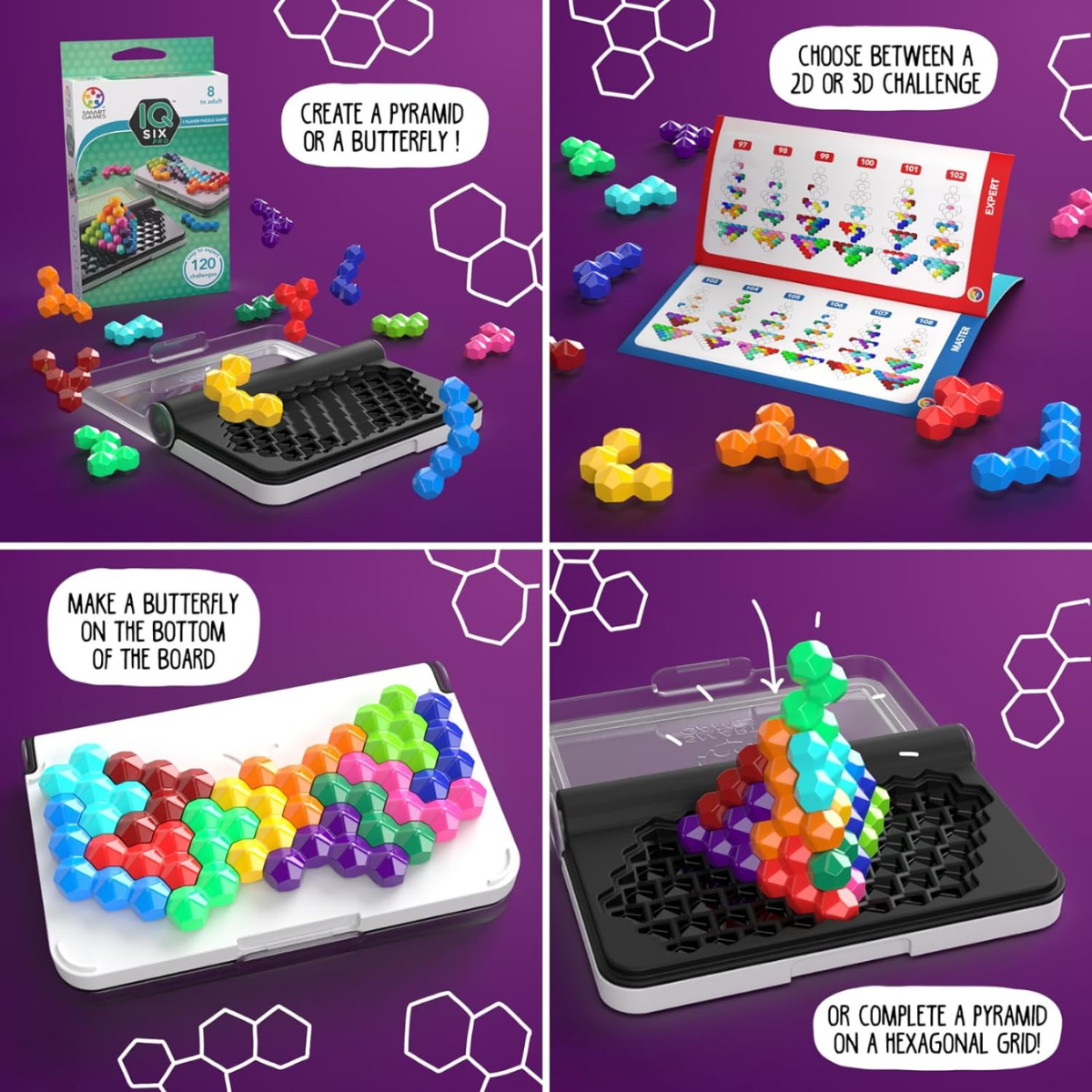 Jeu De Puzzle Smart Games IQ Six Pro - 120 Défis, 3 Modes De Jeu, À Partir De 8 Ans