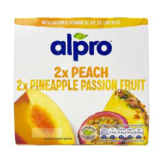Alpro Peach and Pineapple Passion Fruit Yoghurt