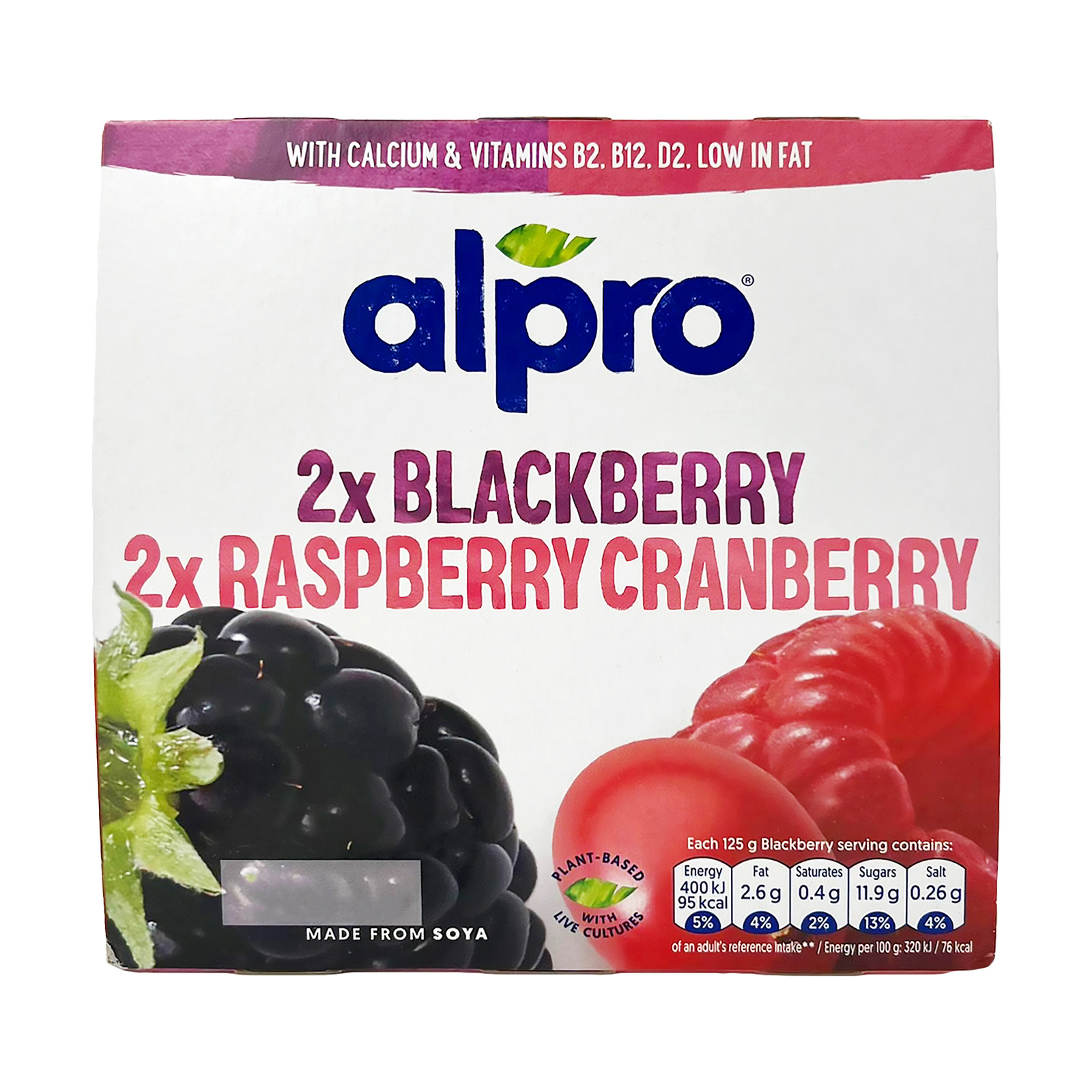 Alpro Raspberry Cranberry and Blackberry Yoghurt | NTUC FairPrice