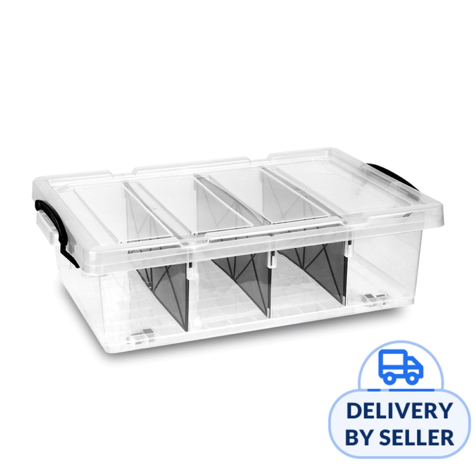 HOUZE 25L LOW PROFILE Storage Box with Removable Dividers