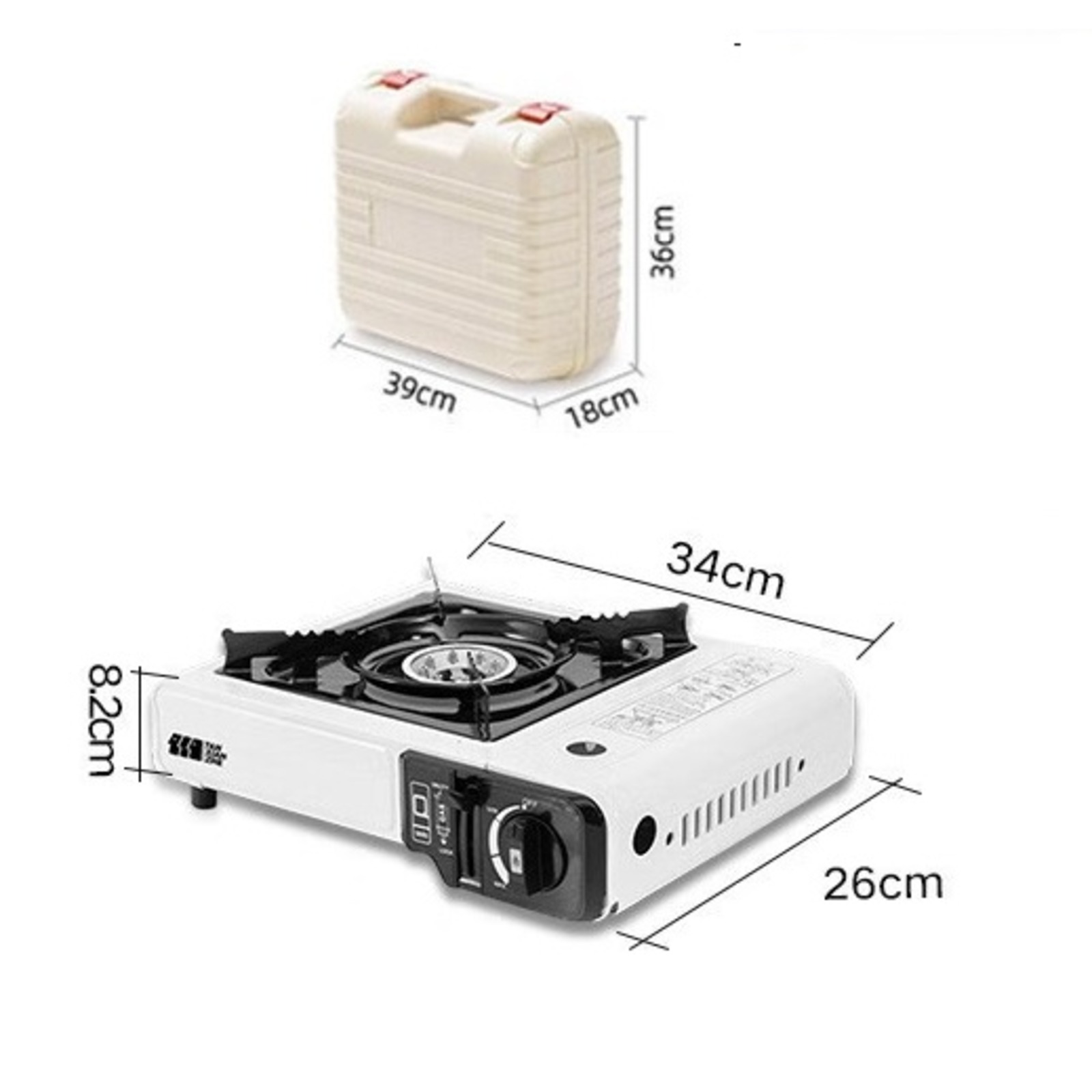 Puritywhite 2900W portable gas stove with suitcase NTUC FairPrice