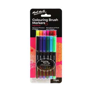 Mont Marte Colouring Brush Markers 12pc