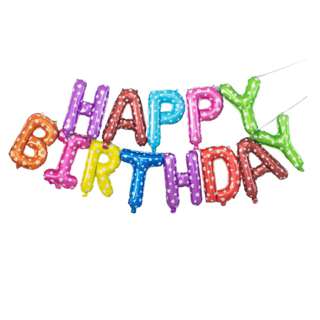 Cozy Nest Happy Birthday Foil Balloons Set - Candy Polka Dot