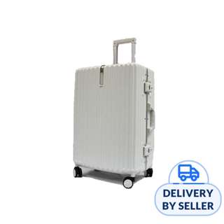 28" Contemporary Polycarbonate Aluminium Frame Luggage White