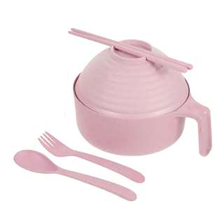 BEST Choice Wheat Straw Dinnerware 5pcs Set - Pink BEST Choice Wheat Straw Dinnerware 5pcs Set - Pink
