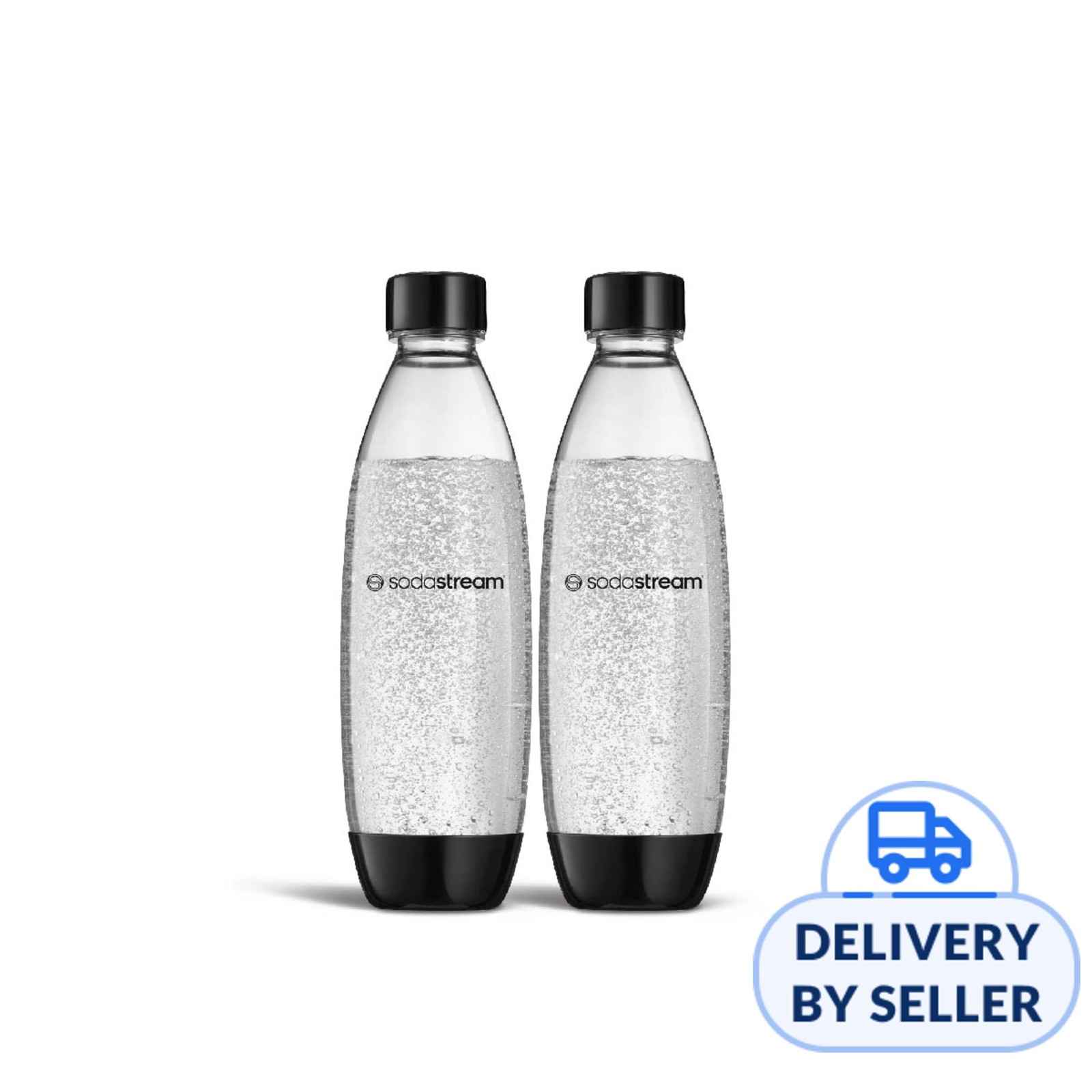 SodaStream 1L Slim Dishwasher Safe Bottles Twin Pack Black NTUC