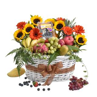 FNP Exotic Fruits White Basket