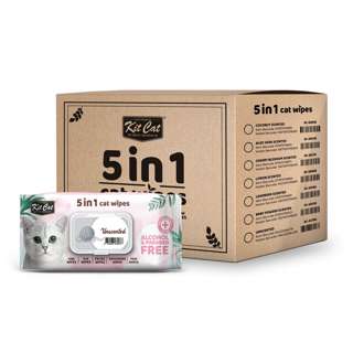 Kit Cat 5 In 1 Cat Wipes -Unscented Alcohol & Paraben Free