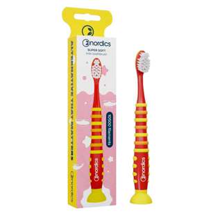 Nordics Premium Kids Toothbrush Rocket Red Soft