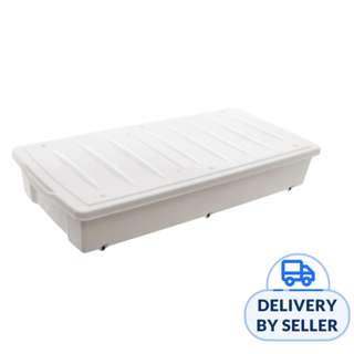 Citylife 54L Underbed Stackable Storage With Wheels (White) Citylife 54L Underbed Stackable Storage With Wheels (White)