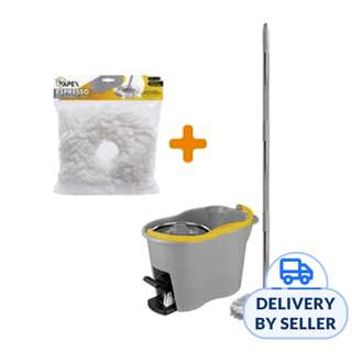 APEX SS Microfiber Spin Mop Foot Pedal