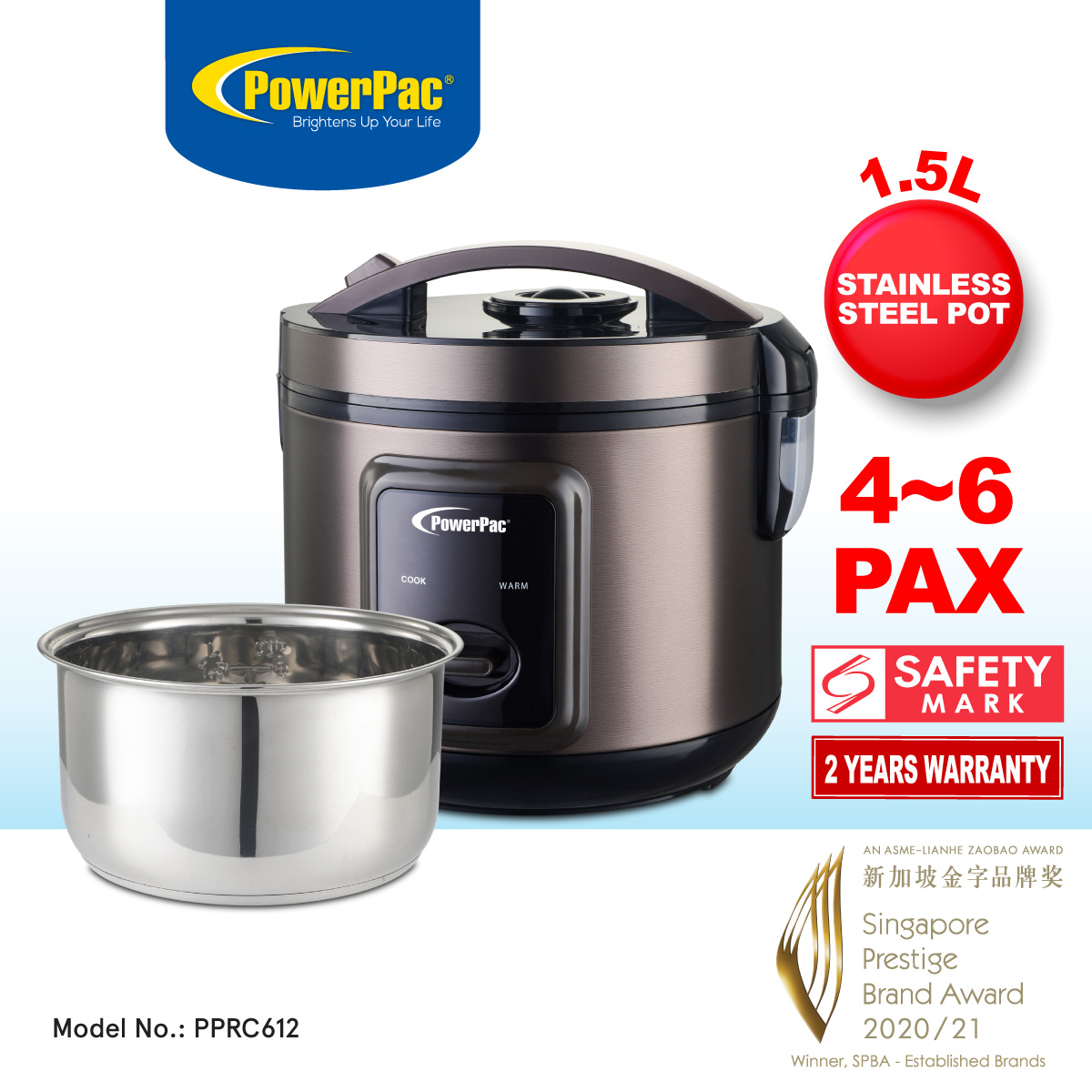 Stainless Steel Powerpac Pressure Cooker Manual 6L Electric