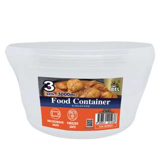 Bel Food Container (Round) M3000R x 3's 3000ml Bel Food Container (Round) M3000R x 3's 3000ml