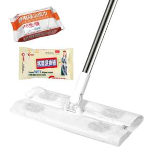 PurityWhite flat mop set with dry and wet wipe