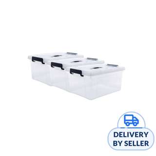 [Set of 3] HOUZE - 'HANDY' Handheld 33L Storage Box (Clear)
