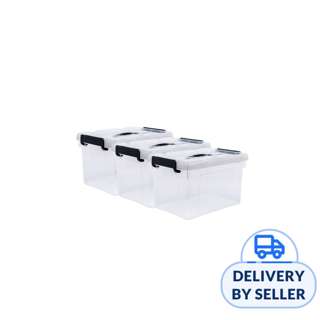 [Set of 3] HOUZE - 'HANDY' Handheld 20L Storage Box (Clear)