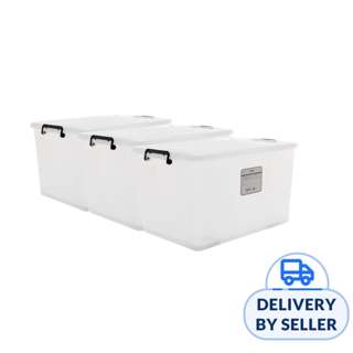 [Set of 3] HOUZE - 'ESSENTIALS' 75L Storage Box with Wheels