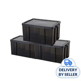 [Set of 3] HOUZE - 100L 'STRONG' Box (Smoke Grey)