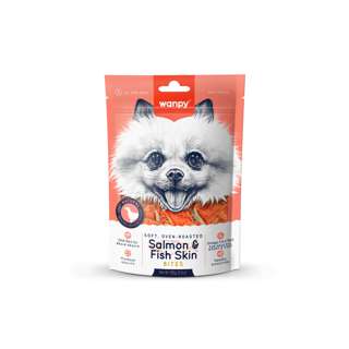 Wanpy Soft Oven-Roasted Salmon & Fish Skin Bites 100g