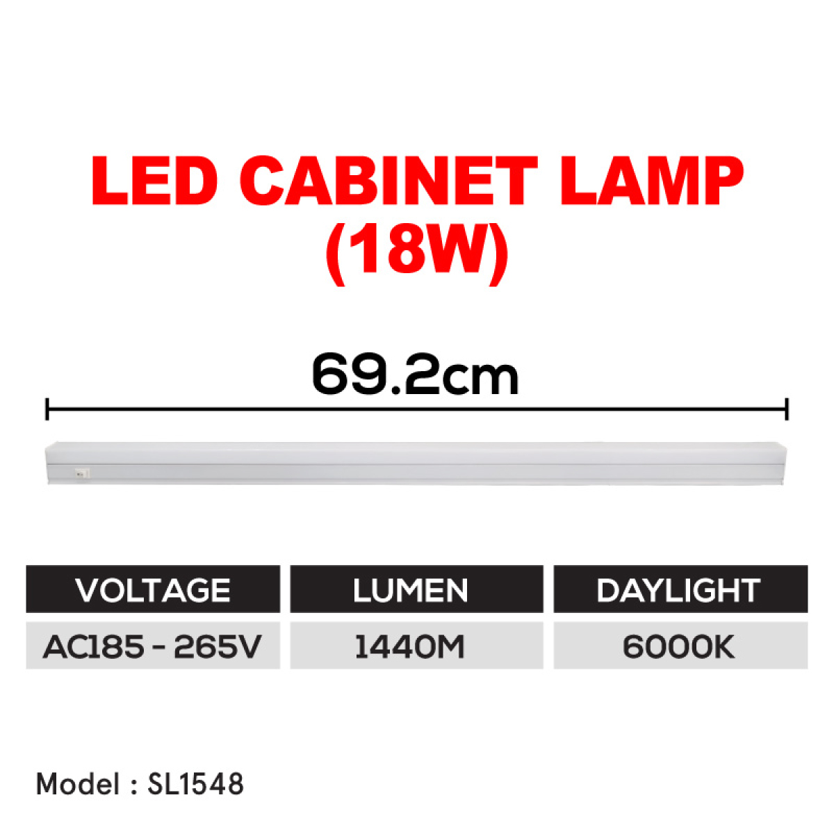 PowerPac LED cabinet lamp T5 18W daylight (SL1548)