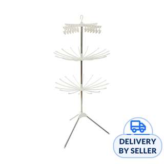 HOUZE - Yima 3-Tier Tripod Clothing Rack (White) HOUZE - Yima 3-Tier Tripod Clothing Rack (White)