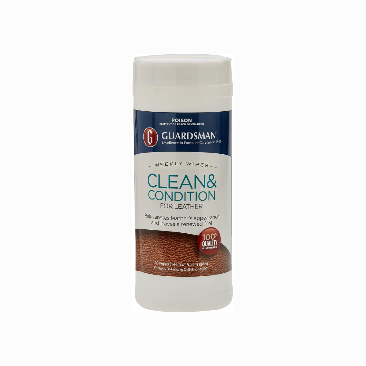 Guardsman Leather Clean and Condition Weekly Wipes