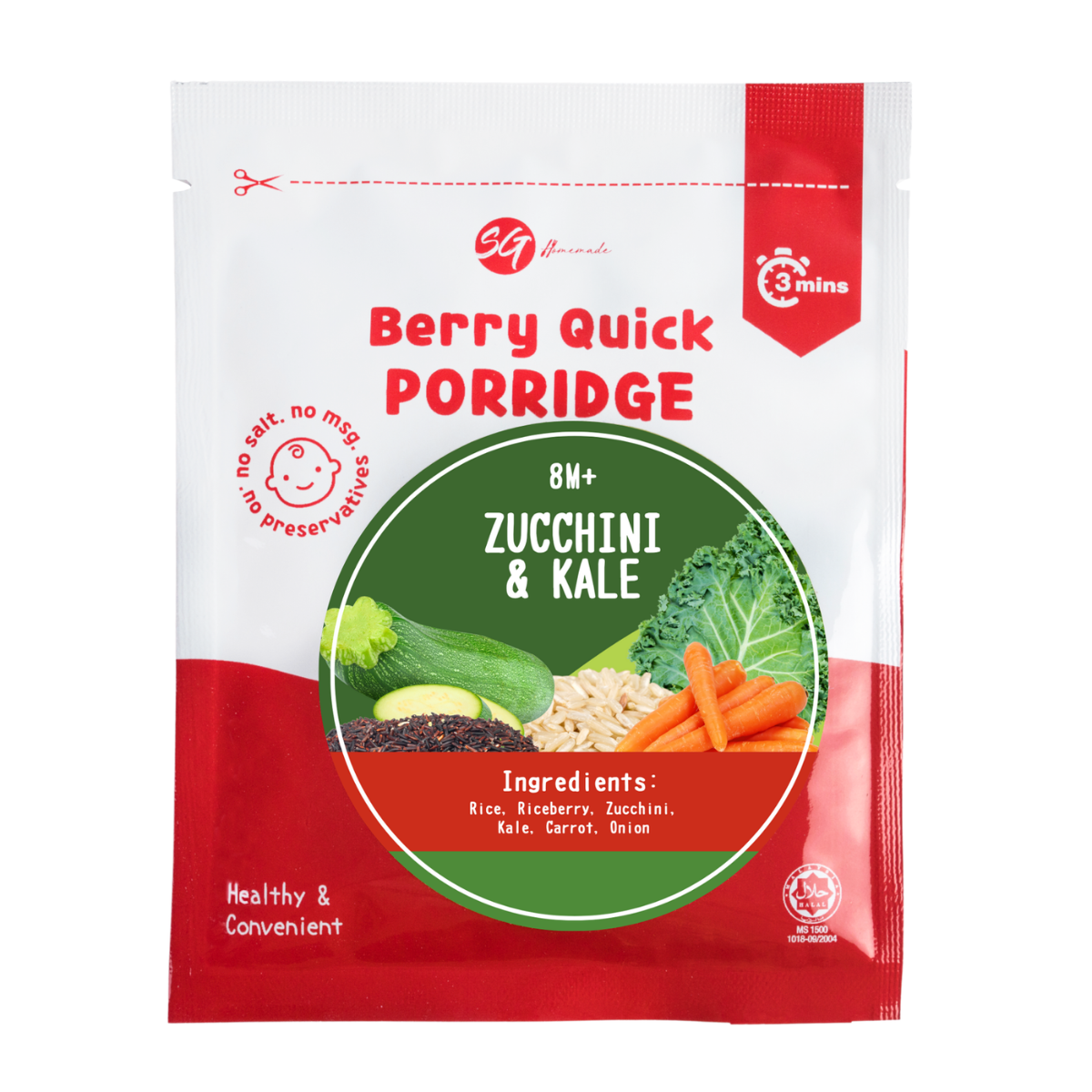 SG Homemade Berry Quick Porridge Zucchini & Kale