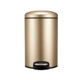 Eko S/S Round Step Bin W/Soft Closing Lid 12L Champagne Gold