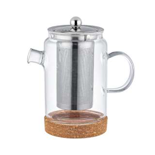 Aramoro  Glass Tea Pot W/Handle And Coaster  590Ml