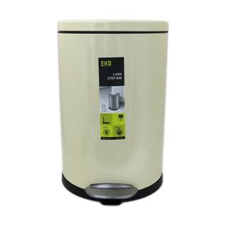 Eko S/S Step Bin With Soft Closing Lid , 20L, Cream, Luna