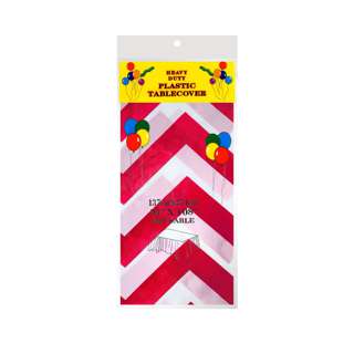 Disposable Tablecloth - Red Zigzag