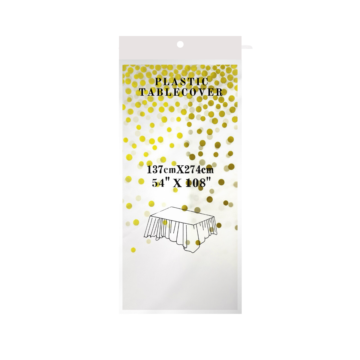 Disposable Tablecloth - Gold Dots